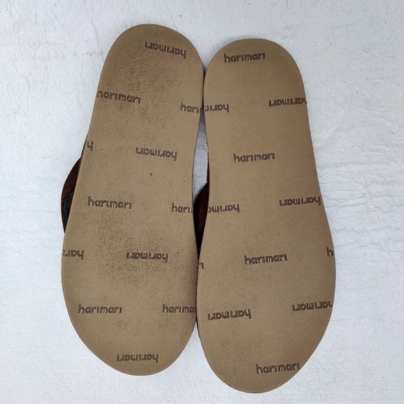 Hari Mari Women's en's Brown Fields Leather Flip Flops Sandals  Size 11 - Picture 7 of 7